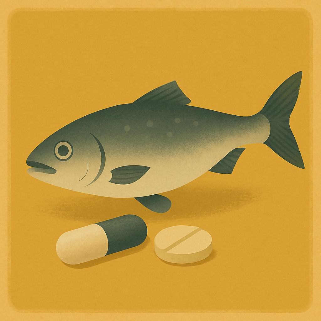 Medicamentos veterinários sabor peixe para pets